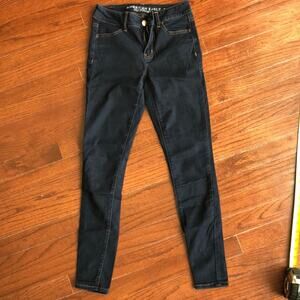 AMERICAN EAGLE Classic Dark Blue High Rise Jeggings